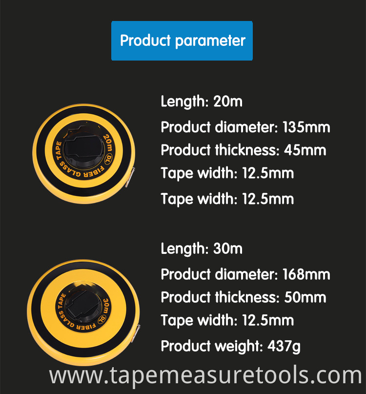 Source manufacturer high-precision leather tape measure fiber tape measure 50 meters box ruler 20 meters tape measure 30 meters